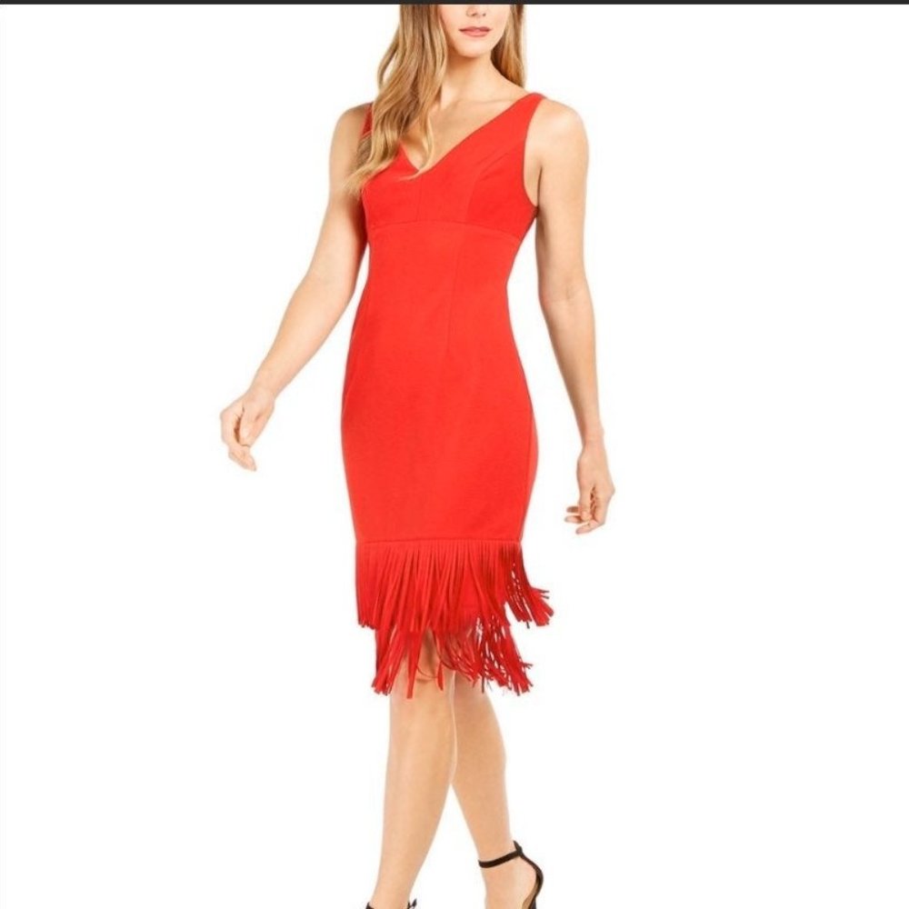 V-Neck Fringe Dress